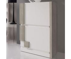 Meuble chaussure moderne blanc couleur bois clair MOSCOU 2 - L 60 x P 31,6 x H 87,3 cm - Meubles à chaussures