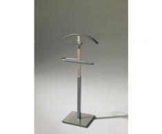 Valet de Nuit Cendre en Hêtre massif avec plateau porte objets sur socle carre, 34 x 47 x 110 cm -PEGANE- - Objet à poser
