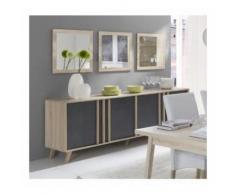 Buffet, enfilade, bahut GM MALMO + 3 miroirs. Meuble design type SCANDINAVE. - Buffets