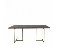 Table à manger chevrons bois et laiton Class Dutchbone - Dimensions - 180x90 cm - Tables salle à manger