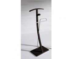 Valet de Nuit Wengé en hêtre massif avec plateau porte objets sur socle rectangulaire, 28 x 40 x 113 cm -PEGANE- - Objet à poser