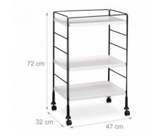 Desserte de cuisine îlot chariot sur roulettes pratique 72 cm - Meubles de cuisine