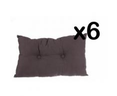 Lot de 6 coussins rectangulaires en coton et polyester coloris aubergine, 30 x 50 cm -PEGANE- - Textile séjour