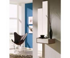 Meuble d'entrée Blanc/Chêne foncé + miroir - NYLA - Commodes