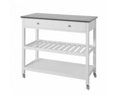 SoBuy® Desserte roulante Chariot de cuisine de 2 étages , FKW47-W FR - Dessertes de rangement