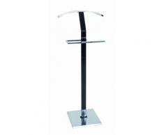 Valet de nuit en tube d'acier Coloris Noir-chrome, L48 x P30 x H110 cm -PEGANE- - Portants et valets de nuit