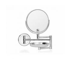 Miroir Grossissant (x5) Mural avec Plateau Rangement Intégré - Accessoires salles de bain et WC