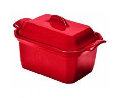 Emile Henry Eh349791 Terrine Grande + Presse Céramique Rouge Rouge Grand Cru, 23,5 X 15 X 12 cm - Casserolerie