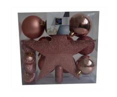 Kit 18 décorations de sapin - Boule et cimier - Beige - Objet à poser