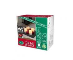 KONSTSMIDE 1977-100 4 BOUGIES CIRE VÉRITABLE + INTERRUPTEUR + 4 LED BLANC CHAUD 3 V - Appliques et spots
