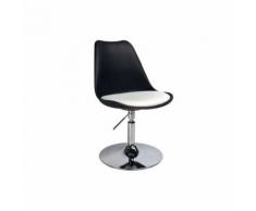 Chaise design pivotante noir et blanc STEEVY - Chaise