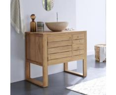 Meuble sous vasque en teck 90 Minimalys - Meubles de salle de bain