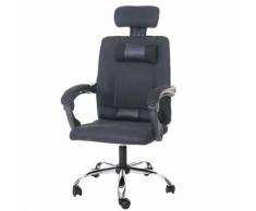 Chaise de bureau jeunesse HWC-A13 chaise pivotante, appui-tête, accoudoirs, tissu ~ noir - Sièges et fauteuils de bureau