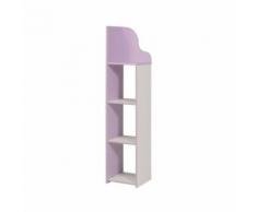 MILENA Colonne de chambre enfant - Blanc et lilas - L 32 cm - Étagère