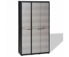 Armoire de rangement de jardin avec 4 étagères Noir et gris - Armoire