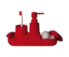 Set D'Accessoires Salle De Bains Rouge Porcelaine Blue Lagoon Seletti - Accessoires de bain