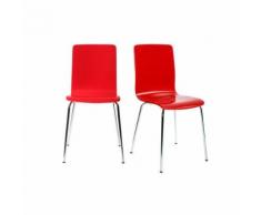 Gruppo di 2 sedie design colore rosso NELLY - Chaise