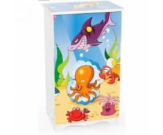 Commode meuble de rangement chambre enfant motif mer 62x34x26cm APE06025 - Objet à poser