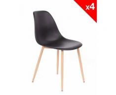 Kayelles Lot De 4 Chaises Scandinaves Nova Cuisine Salle À Manger (noir) - Chaise
