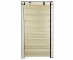 Armoire / étagères à chaussures 10 couches avec housse De couleur crème - Meubles à chaussures