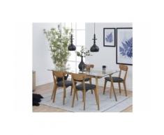 Table Moderne En Bois Et Verre Paixa - Tables salle à manger