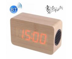 Haut-parleur stéréo bluetooth multifonctionnel en bois led avec l'horloge alarme de musique de 64 accords couleur claire - Mini-enceintes