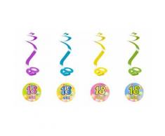 Lot de 4 Suspensions spirale 18 ans - 60cm - Objet à poser