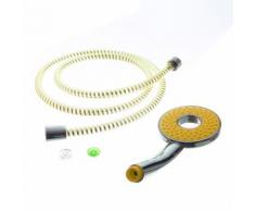 Flexible et pommeau de douche en inox - L. 1,50 m - Orange - Accessoires de bain
